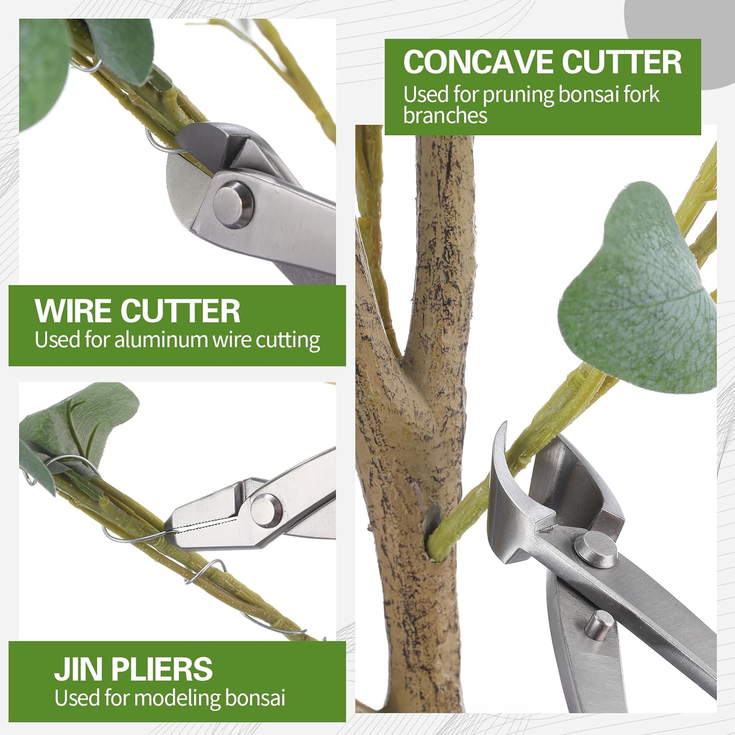 Concave Branch Cutter - Ensemble d'outils professionnels pour bonsaï, acier